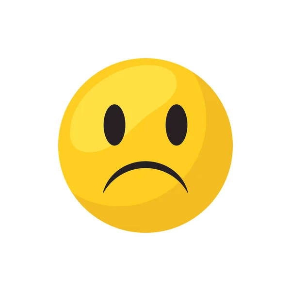 Sad emoji face flat style icon vector design — Stock Vector