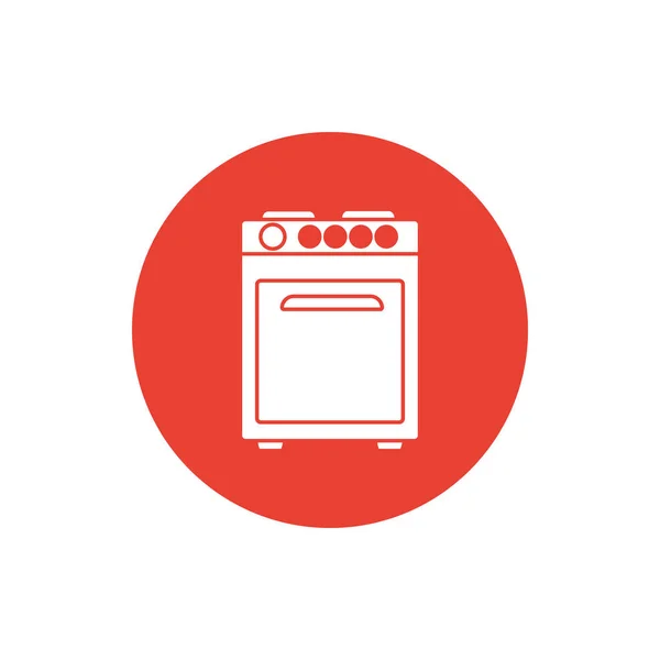 Design de vetor de ícone de estilo de bloco de aparelho de fogão isolado — Vetor de Stock
