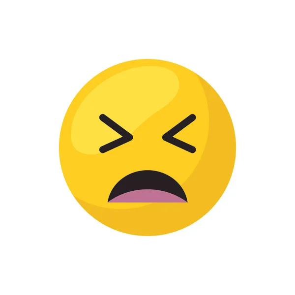Frustrado emoji cara plana icono de estilo diseño de vectores — Archivo Imágenes Vectoriales