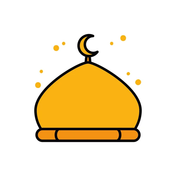 Linea della moschea Ramadan e design vettoriale icona di stile di riempimento — Vettoriale Stock