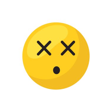 Dead emoji face flat style icon vector design