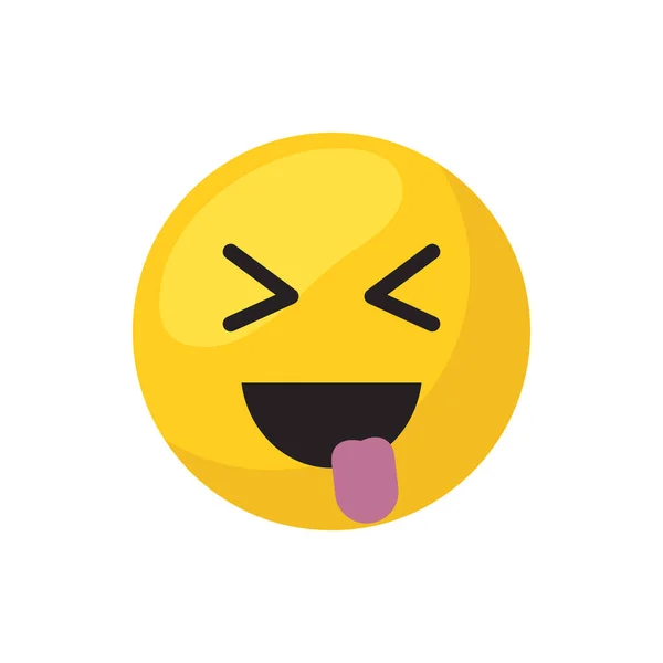 Wink emoji face flat style icon vector design — Stok Vektör