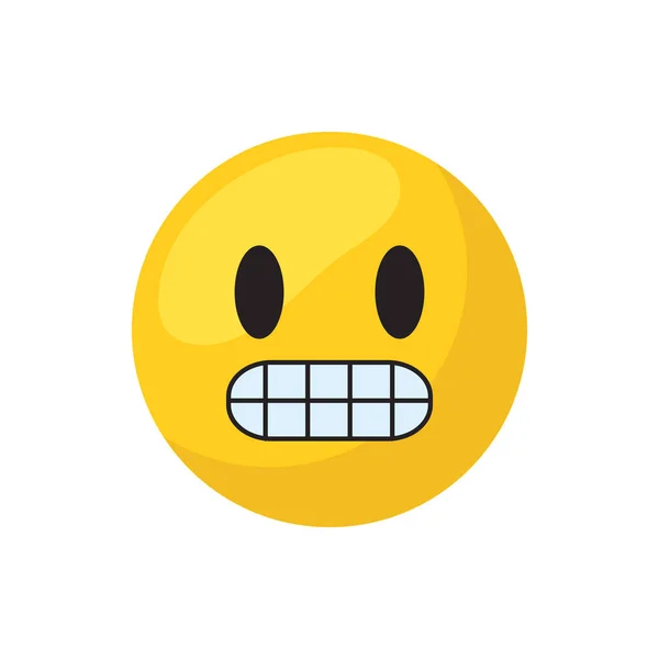 Nervioso emoji cara plana icono de estilo diseño de vectores — Archivo Imágenes Vectoriales