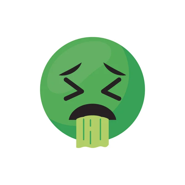 Sick emoji face flat style icon vector design — Stockvector