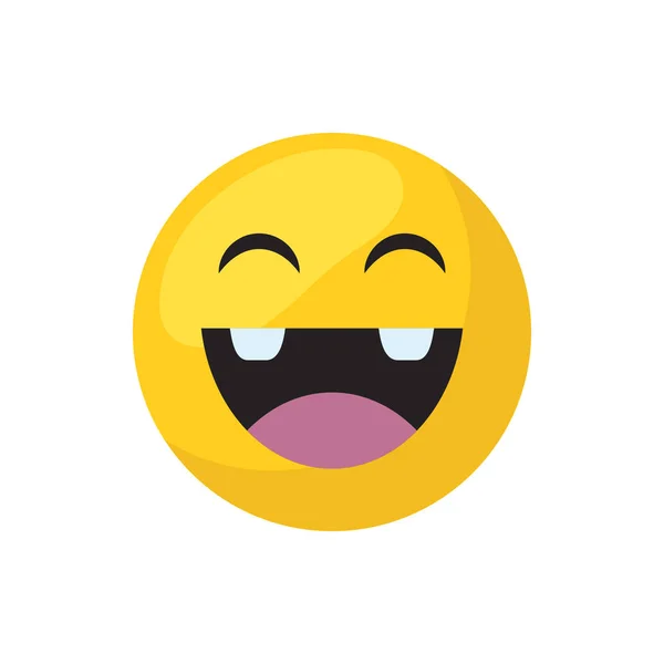 Happy emoji face flat style icon vector design — Wektor stockowy