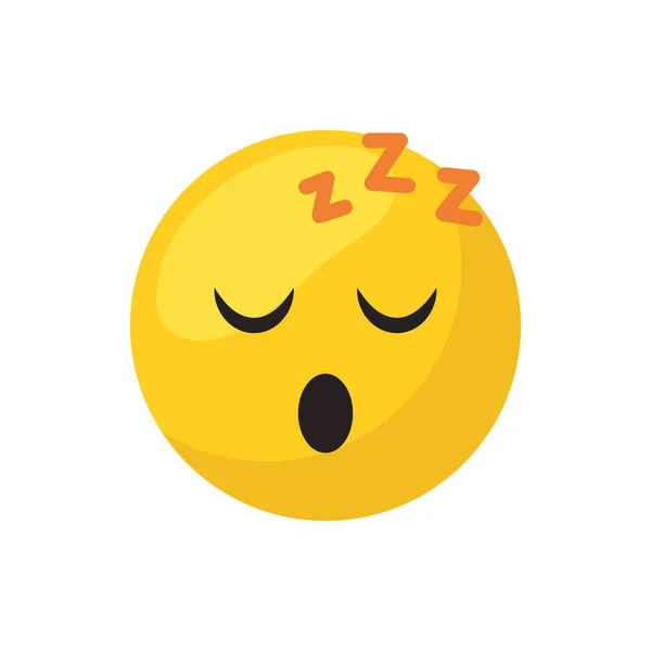 Sleepy emoji face flat style icon vector design — ストックベクタ