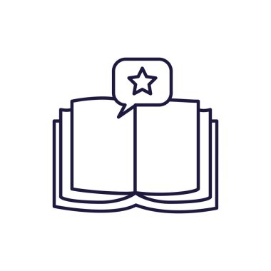 Isolated open book and bubble line style icon vector design