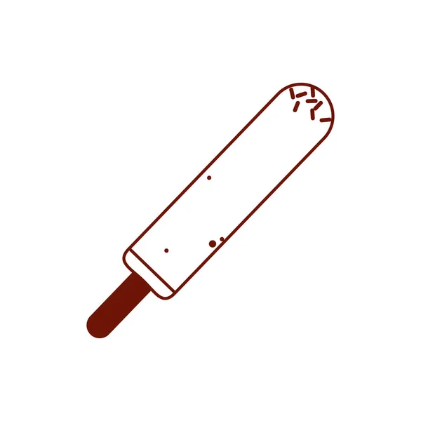 Sweet and frozen popsicle line style iconvector design — Stockvektor