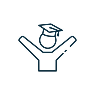 Isolated avatar with graduation cap line style icon vector design