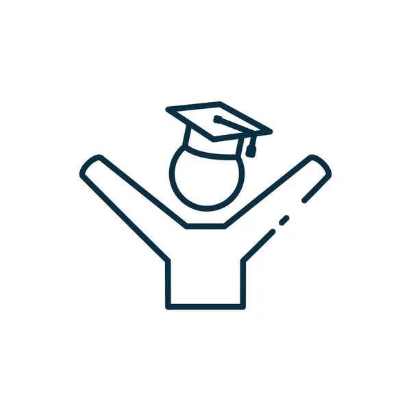 Isolated avatar with graduation cap line style icon vector design — Διανυσματικό Αρχείο