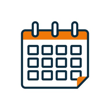 İzole takvim yarım çizgi yarı renk biçim vektör tasarımı