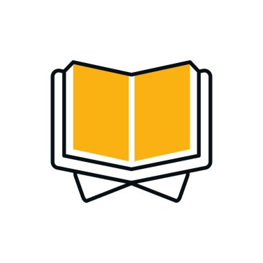 Isolated open book half line half color style icon vector design
