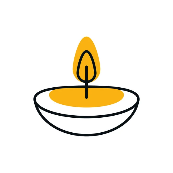 Isolated candle half line half color style icon vector design — Stok Vektör
