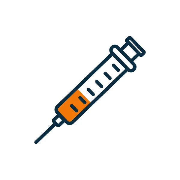 Isolated injection half line half color style icon vector design — ストックベクタ