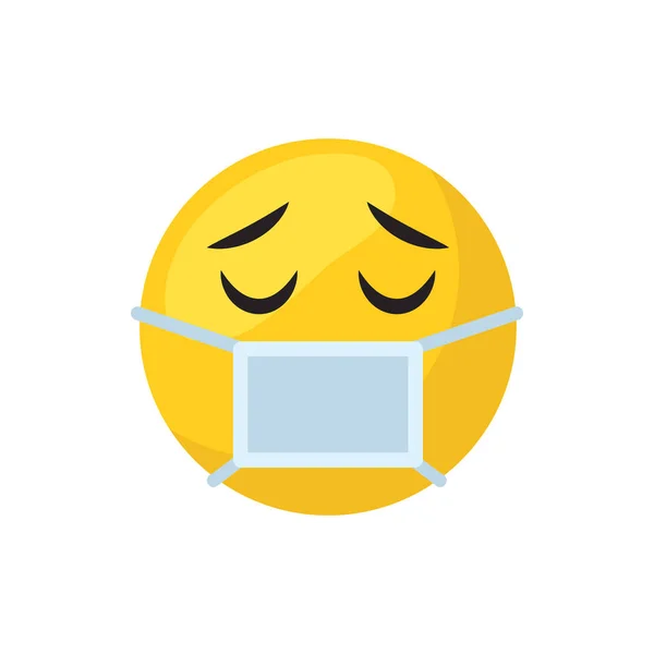 Sick emoji face flat style icon vector design — 스톡 벡터