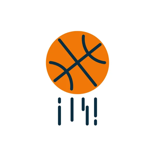 Изолированный мяч полулинии баскетбола половина цвета стиль иконки векторный дизайн — стоковый вектор