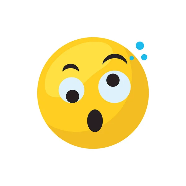 Ojos locos emoji cara plana icono de estilo diseño de vectores — Vector de stock