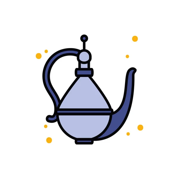 Ligne de lampe Ramadan et design vectoriel icône de style de remplissage — Image vectorielle