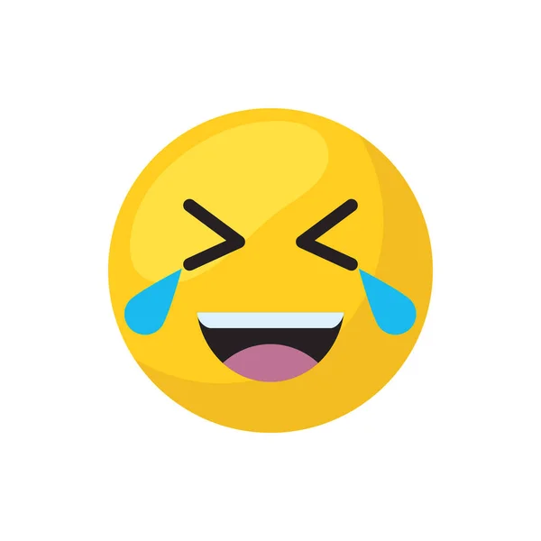 Joy emoji visage plat style icône vectoriel design — Image vectorielle