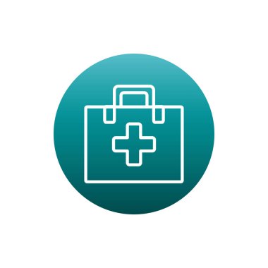 Isolated medical kit block gradient style icon vector design