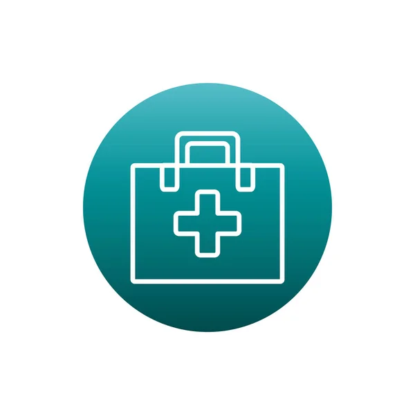 Isolated medical kit block gradient style icon vector design — Διανυσματικό Αρχείο