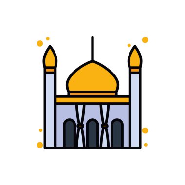 Ramadan mosque line and fill style icon vector design