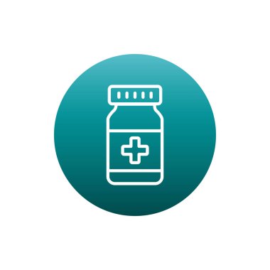 Isolated medicine bottle block gradient style icon vector design