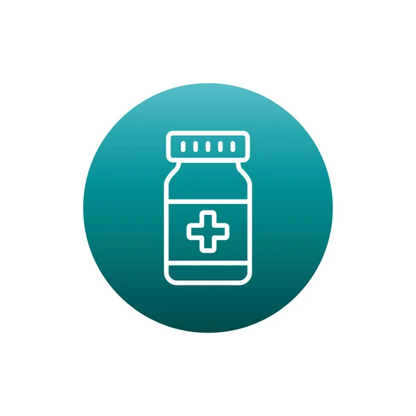 Isolé bouteille de médecine bloc gradient style icône vectoriel design — Image vectorielle