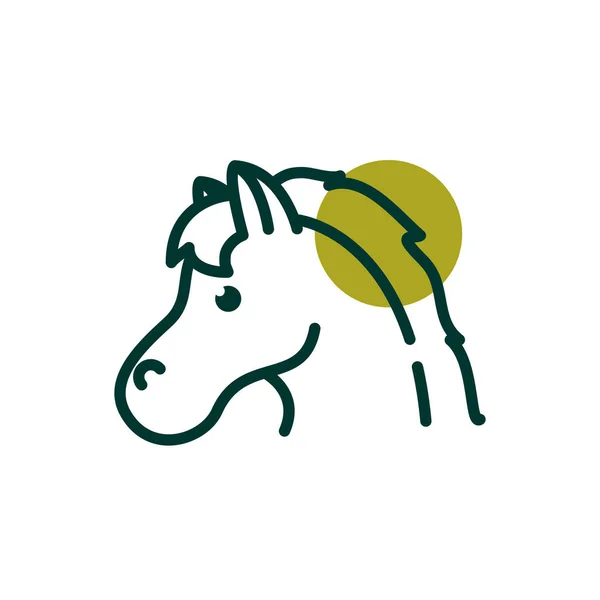 Horse half line half color style icon vector design — Stok Vektör