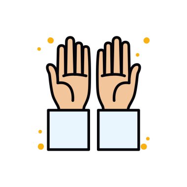 Isolated sign with hands line and fill style icon vector design