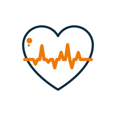 Isolated heart pulse half line half color style icon vector design