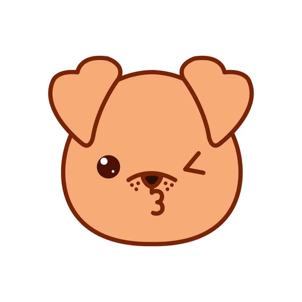 Cute kawaii dog cartoon line and fill style icon vector design — ストックベクタ