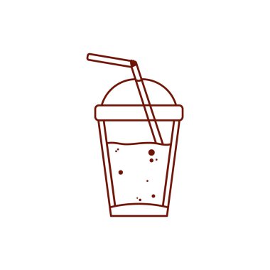 Isolated soda glass drink line style icon vector design