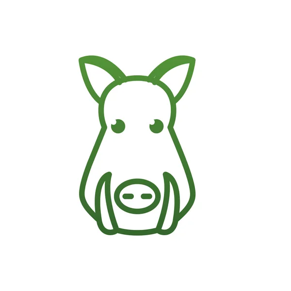 Pig gradient style icon vector design — ストックベクタ
