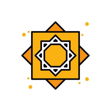 Islamic star line and fill style icon vector design