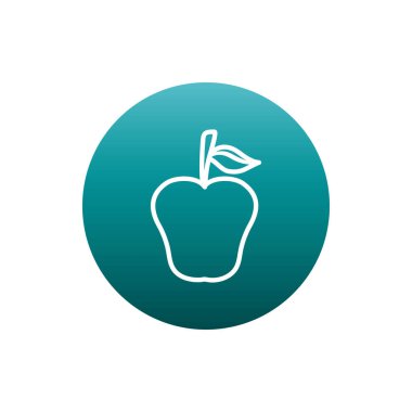 Isolated apple fruit block gradient style iconvector design