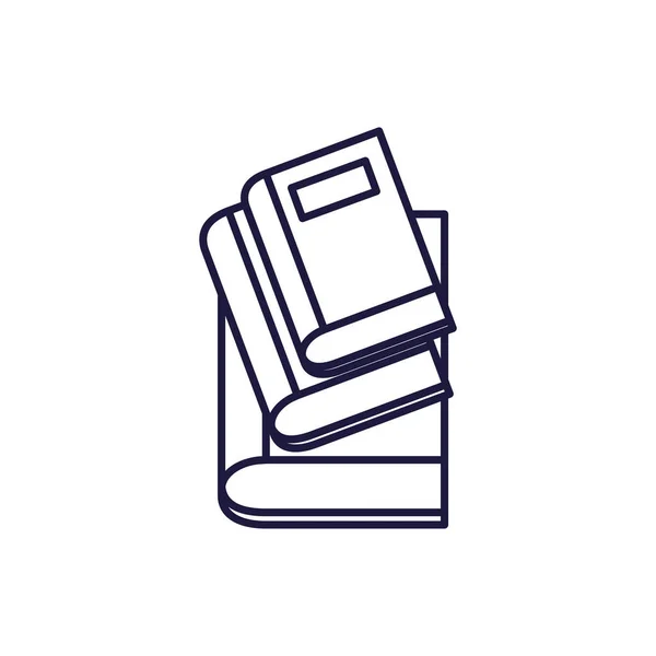 Isolated education books line style icon vector design — Stok Vektör