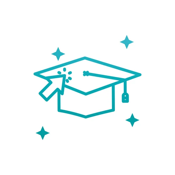 Isolated graduation cap and arrow gradient style icon vector design — Wektor stockowy
