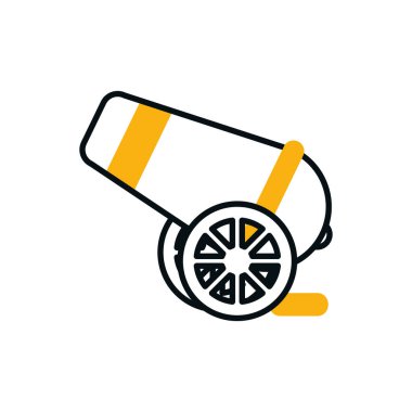 Ramadan cannon half line half color style icon vector design