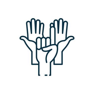 Isolated sign with hands line style icon vector design
