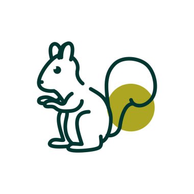 Squirrel half line half color style icon vector design