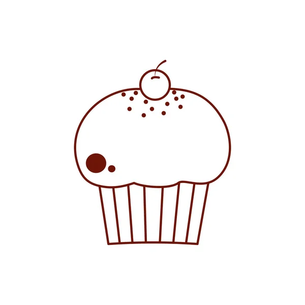 Isolé doux muffin ligne style icône vectoriel design — Image vectorielle