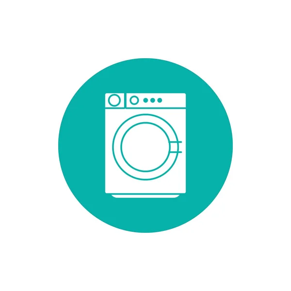 Máquina de lavar roupa isolada bloco estilo ícone vetor design — Vetor de Stock