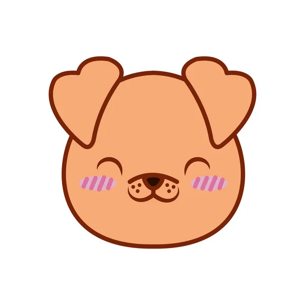 Lindo kawaii perro línea de dibujos animados y relleno icono de estilo de diseño de vectores — Archivo Imágenes Vectoriales