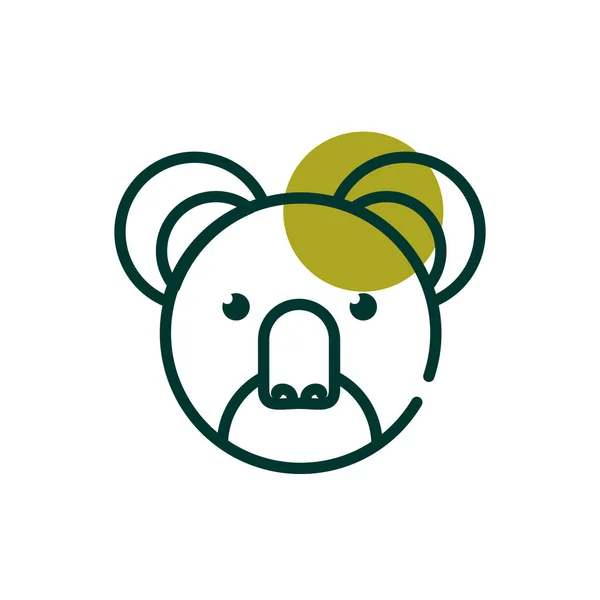 Koala half line half color style icon vector design — 图库矢量图片