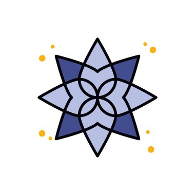 Ramadan flower line and fill style icon vector design