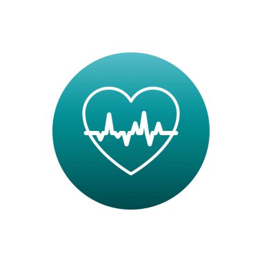 Isolated heart pulse block gradient style icon vector design