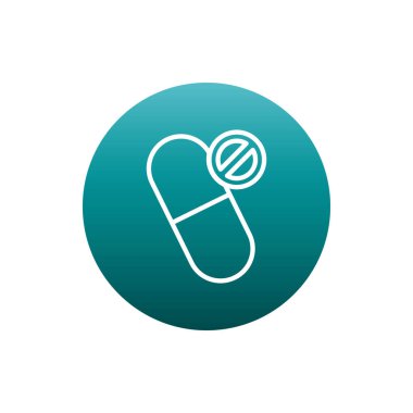 Isolated forbidden pill block gradient style icon vector design