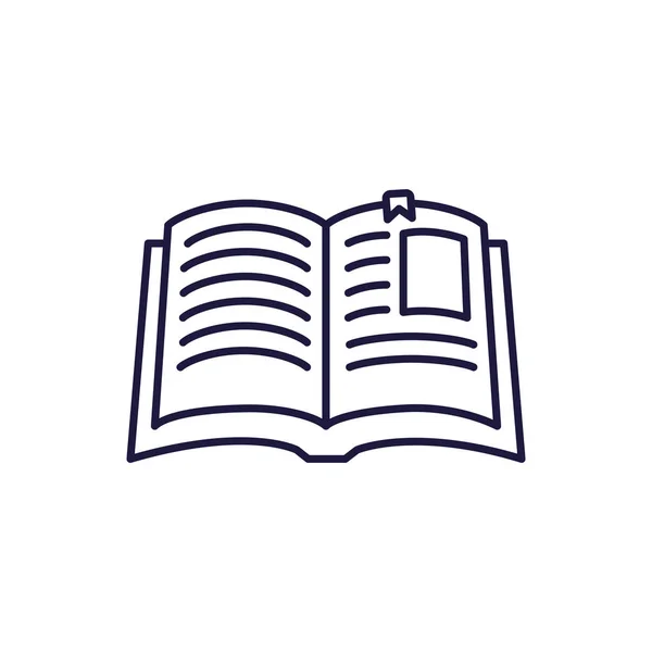 Design de vetor de ícone de estilo de linha de livro aberto isolado — Vetor de Stock