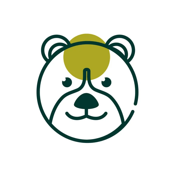 Bear half line half color style icon vector design — 图库矢量图片